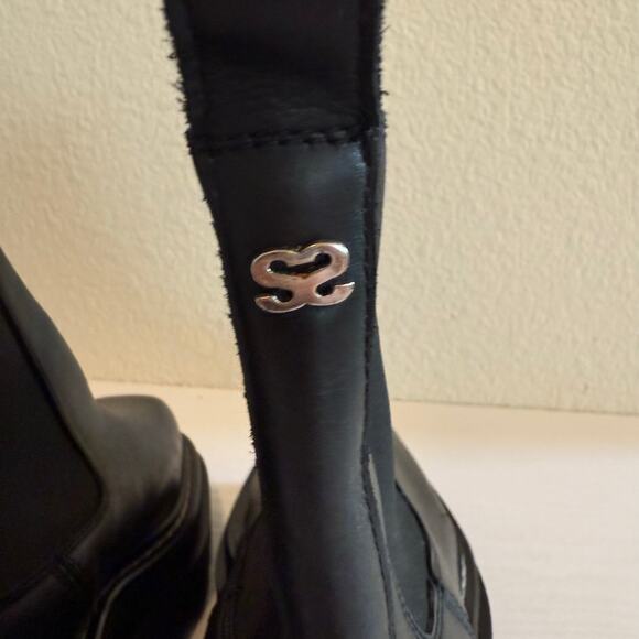 Sandro Paris Chelsea Ankle Boots Platform Black Leather Size 39 (US 8) - Picture 10 of 14